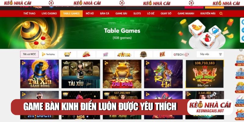 Game bàn kinh điển luôn được yêu thích tại nhà cái